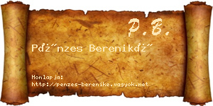 Pénzes Bereniké névjegykártya
